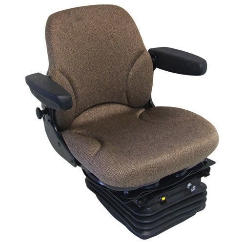 Seat Assembly - Air Suspension with Armrests Fabric Brown